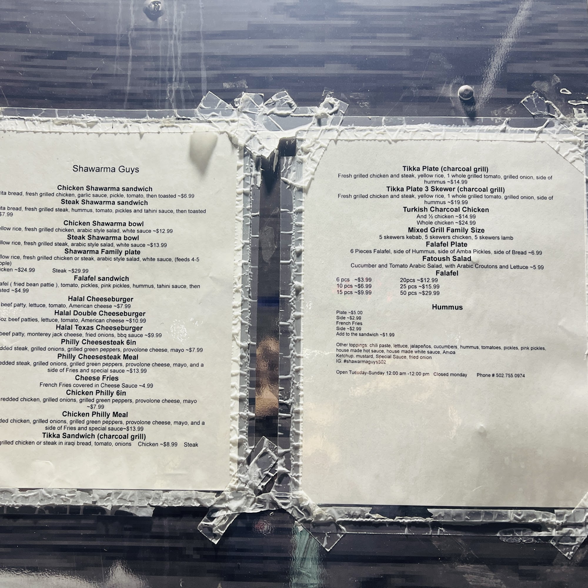 Shawarma Guys Menu