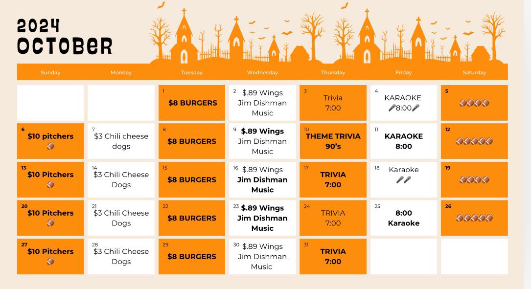 Beargrass Creek Tavern Menu