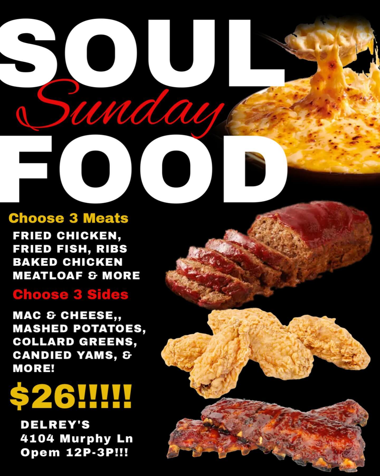 Delrey’s Soulfood Menu