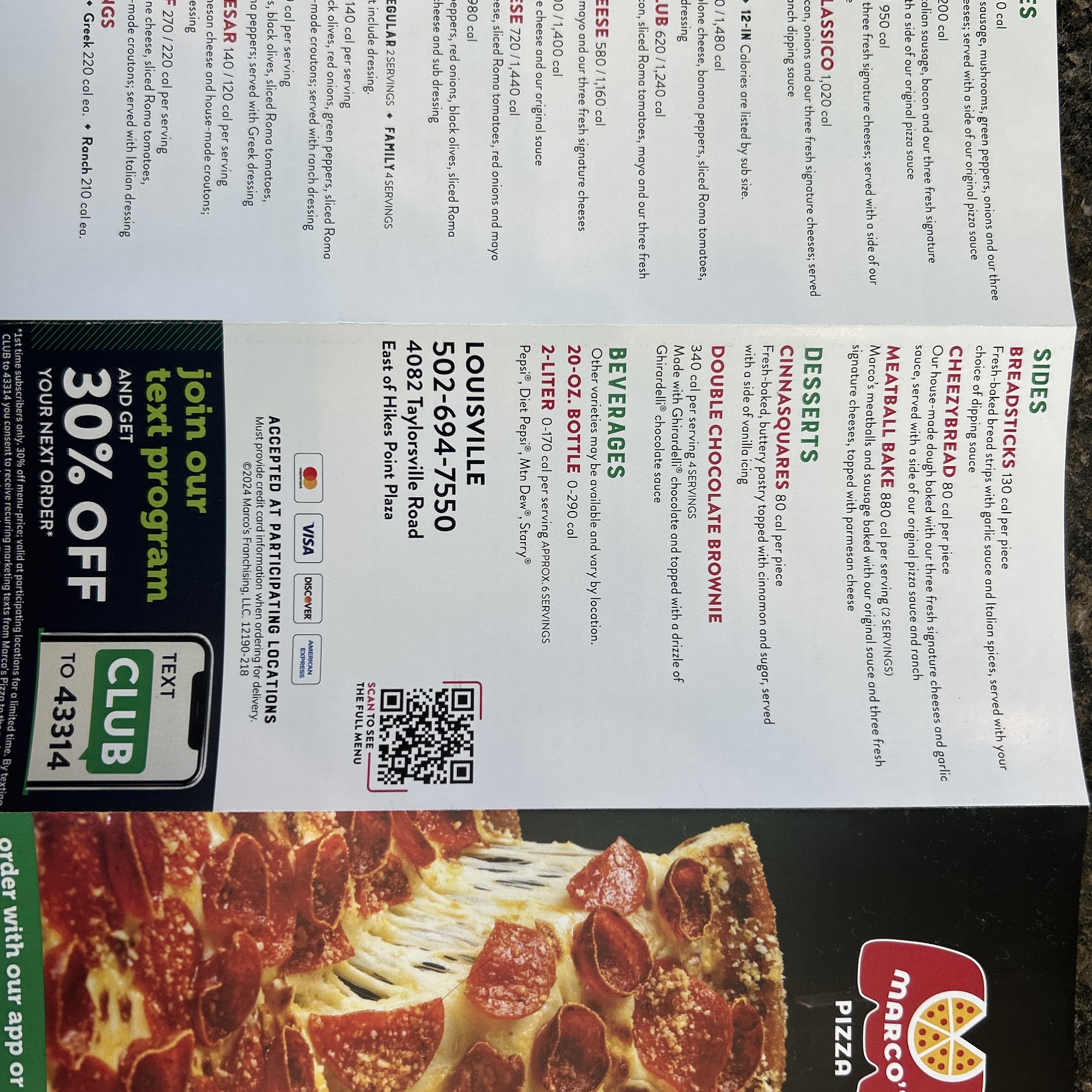 Marco's Pizza Menu