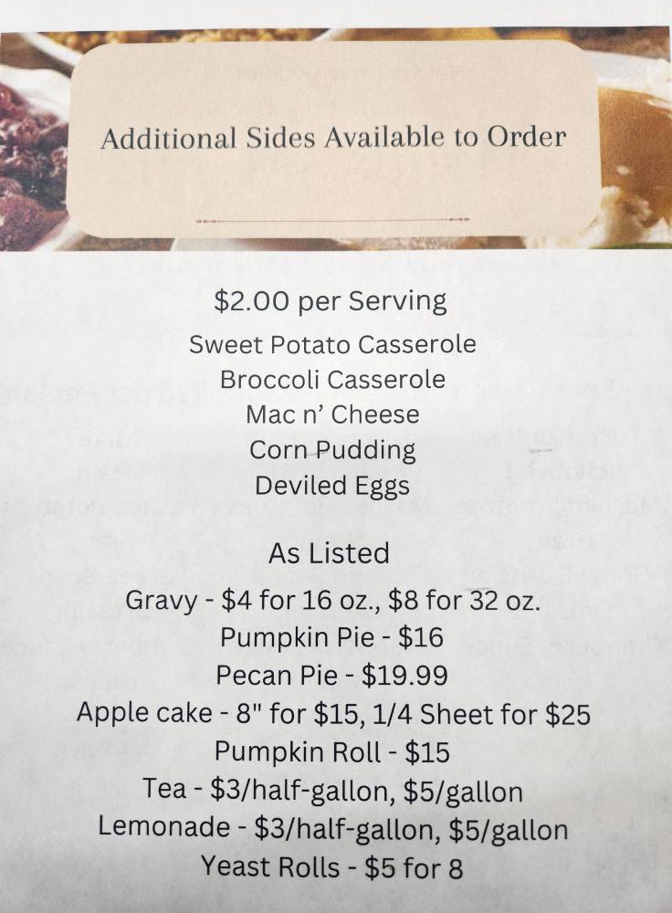Gourmet Goodies LLC Menu