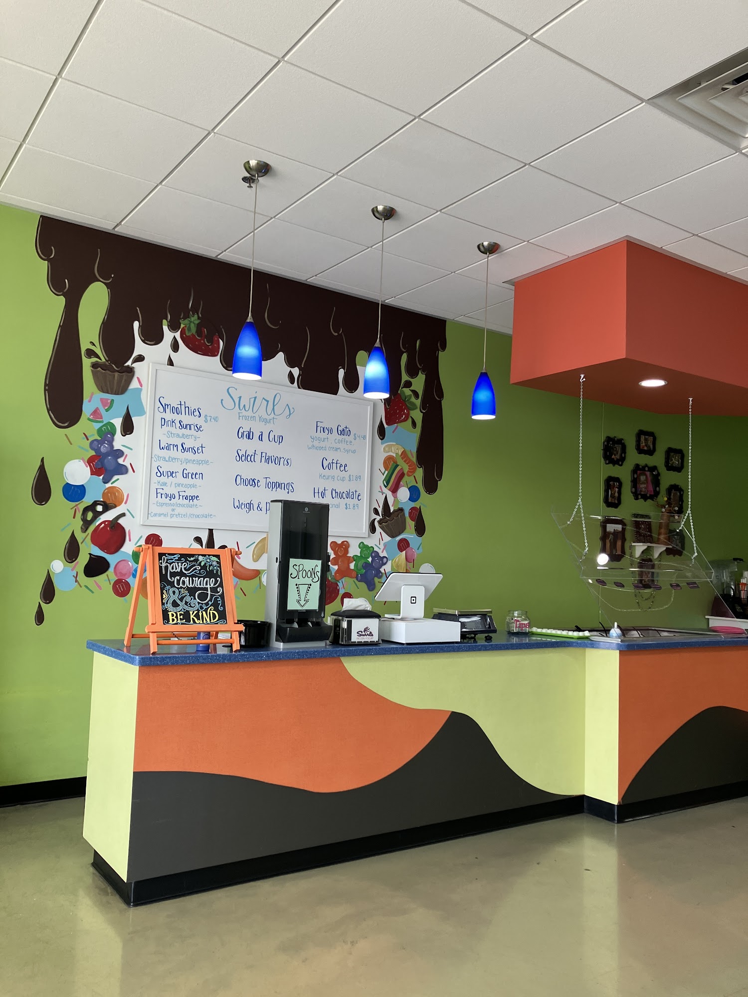 Swirl's Frozen Yogurt Menu