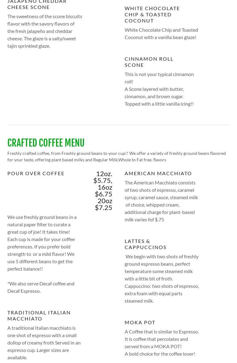 Colonel Roosters - Scones n' Bean Haus Menu