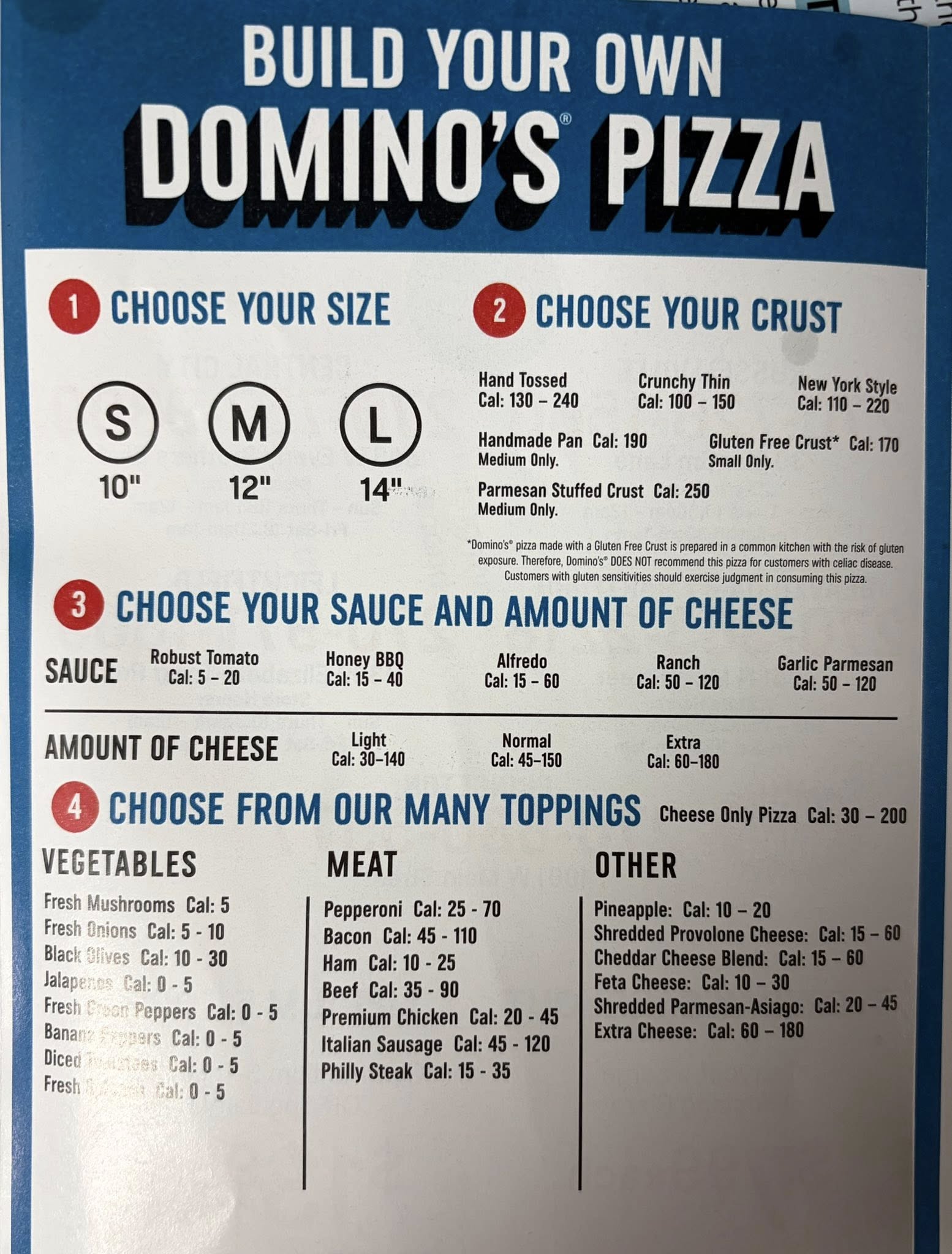 Domino's Pizza Menu