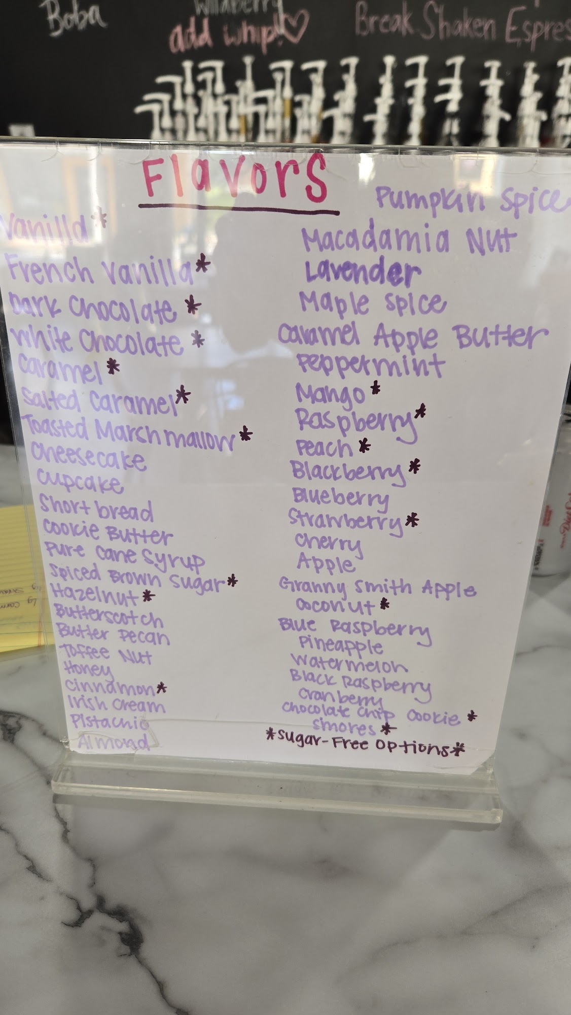 Three Daughters Coffee & Sweets Menu