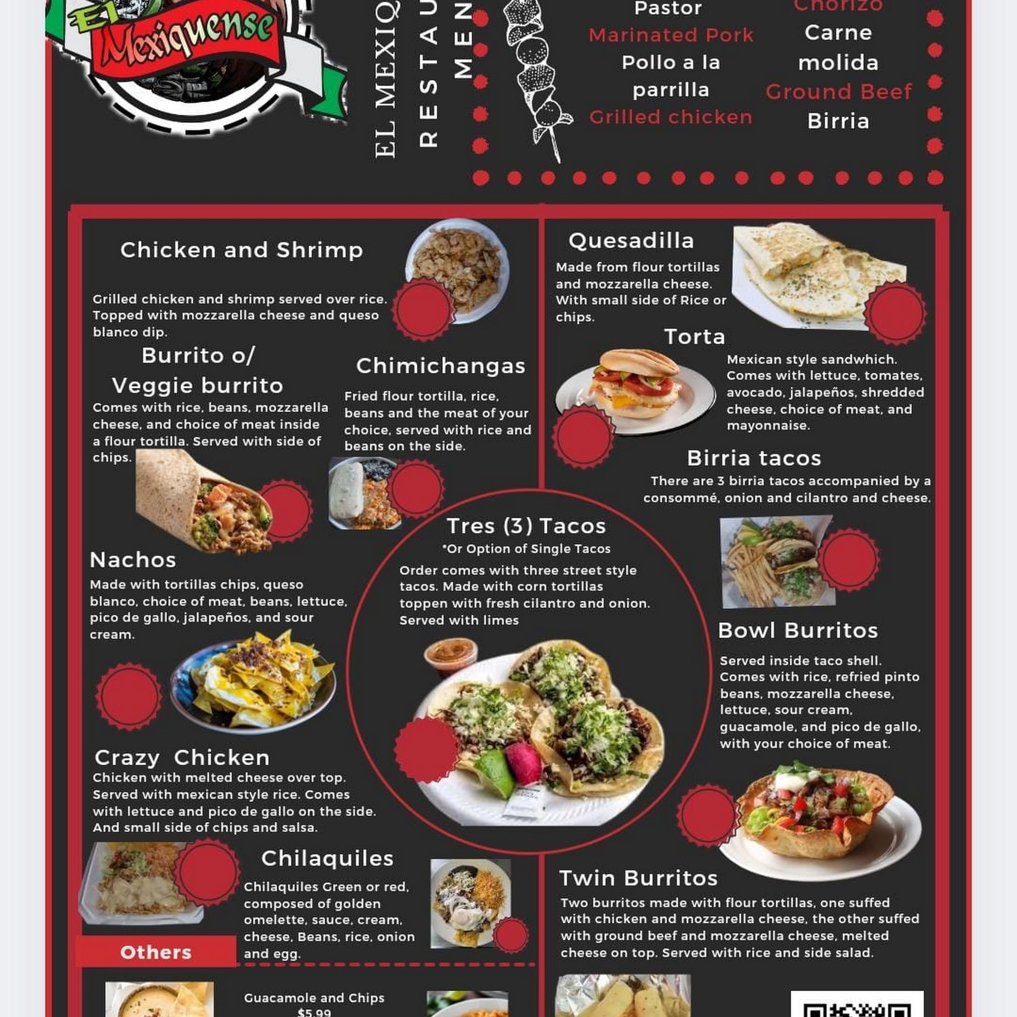 El Mexiquense Restaurant. Winchester Menu