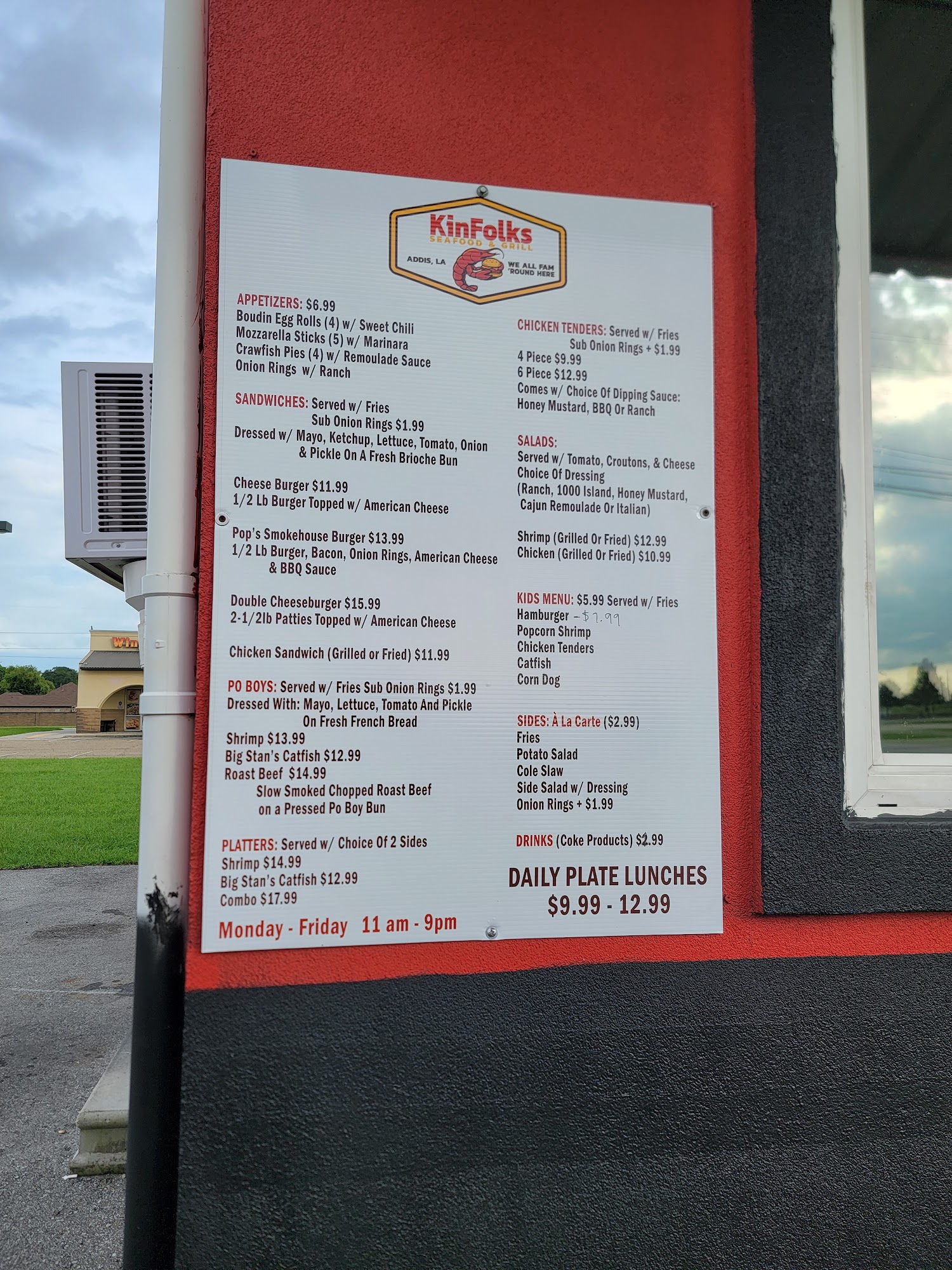 Kinfolks Seafood and Grill Menu