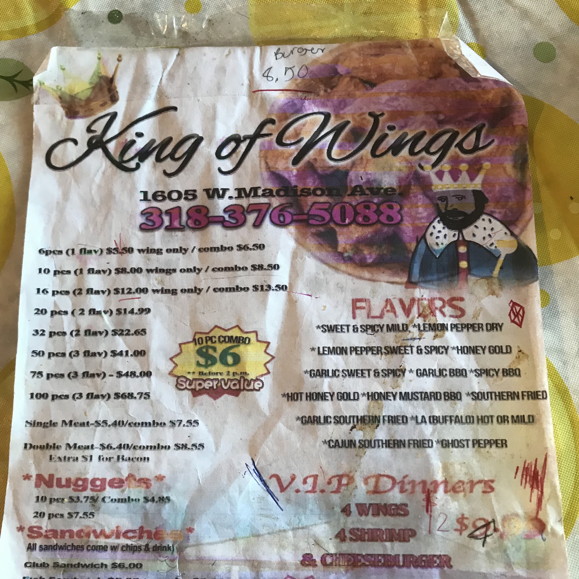 King of Wings 1605 W Madison Ave, Bastrop