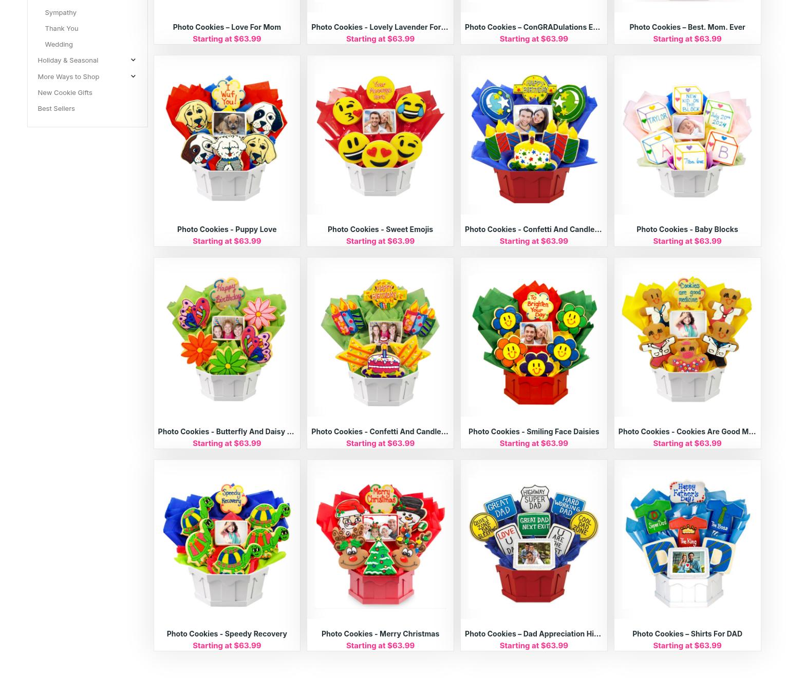 Cookies by Design Menu