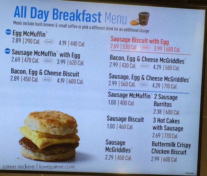McDonald's Menu