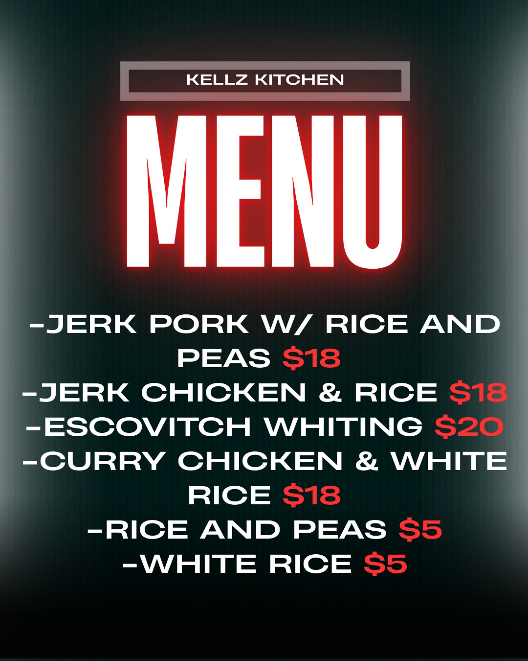 Kellss Kitchen Menu