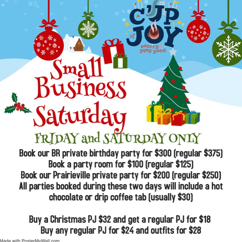 A Cup of Joy Eatery & Play Yard Menu