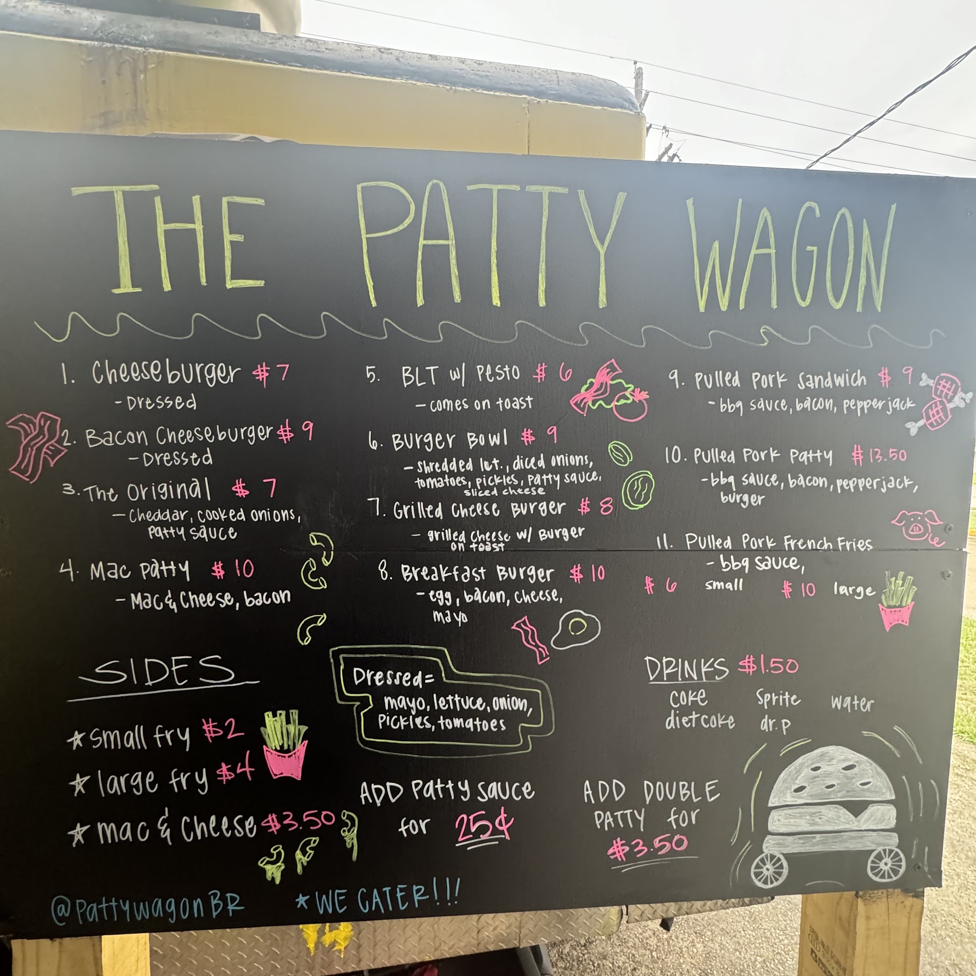 The Patty Wagon Menu