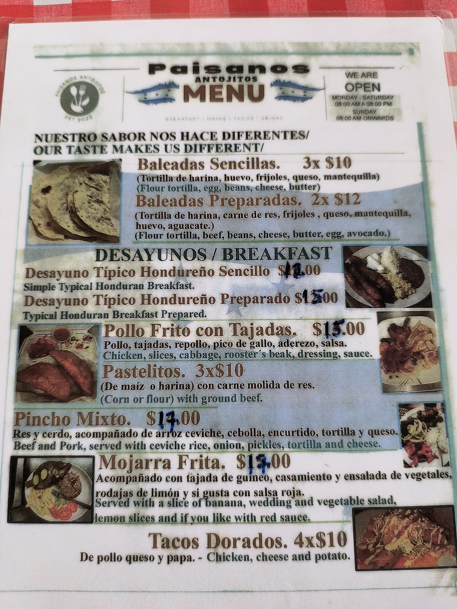 Paisanos Antojitos Menu