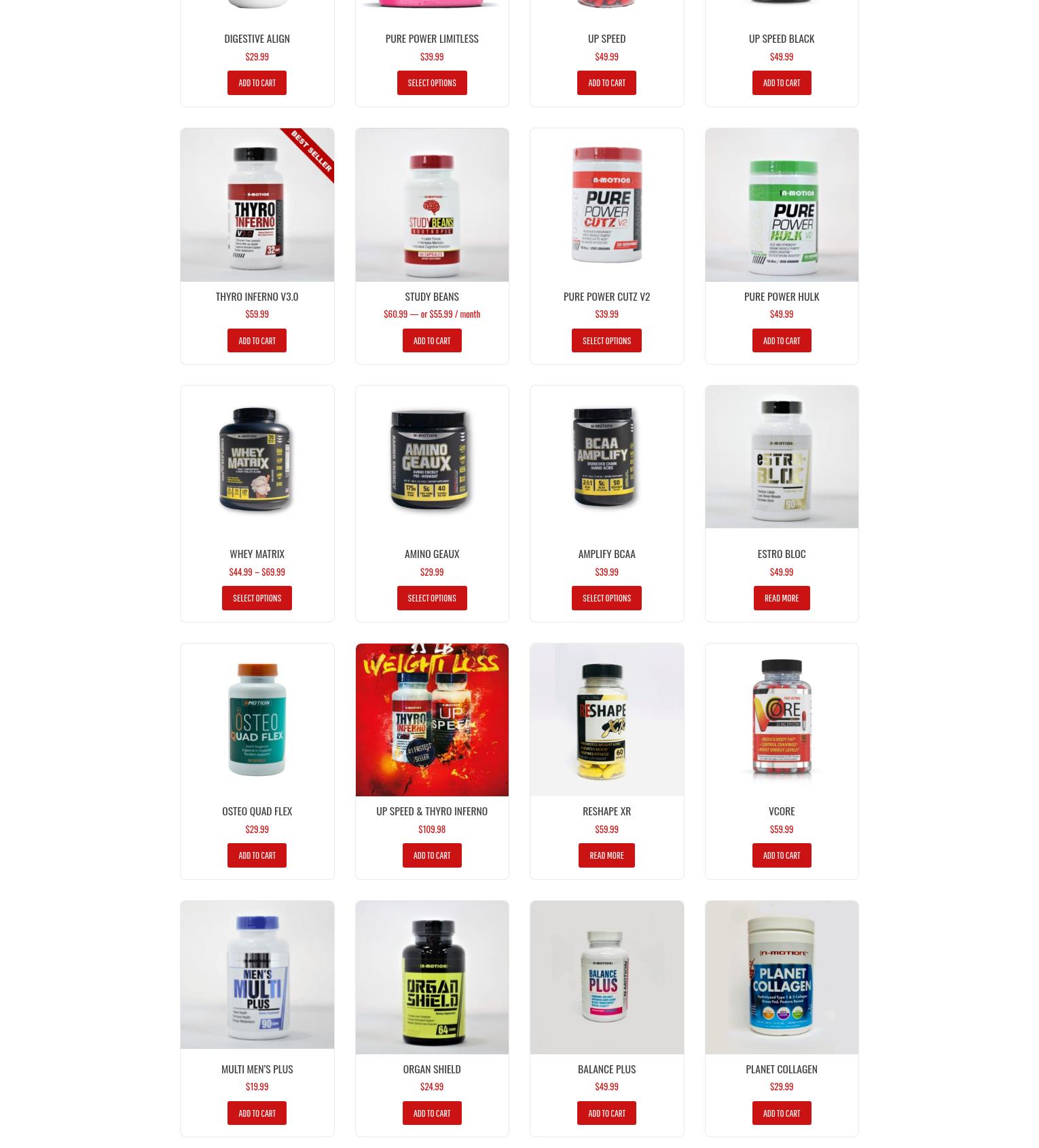 Planet Nutrition Breaux Bridge Menu