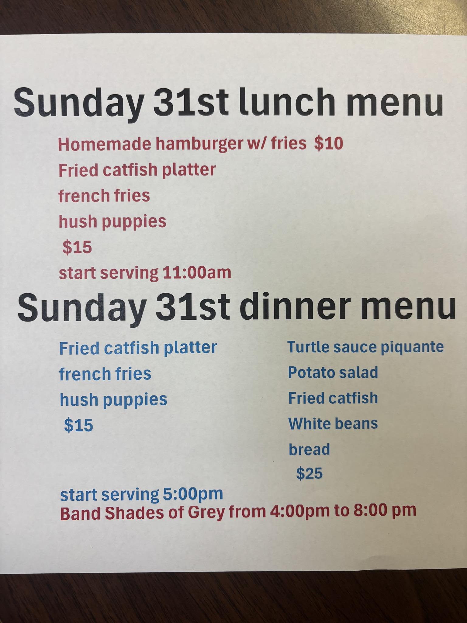 Floyd's Morley Marina Menu