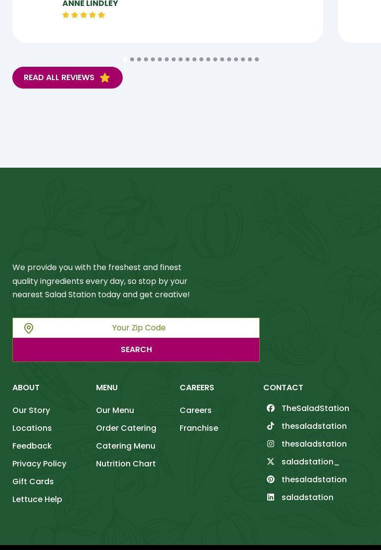 The Salad Station Menu