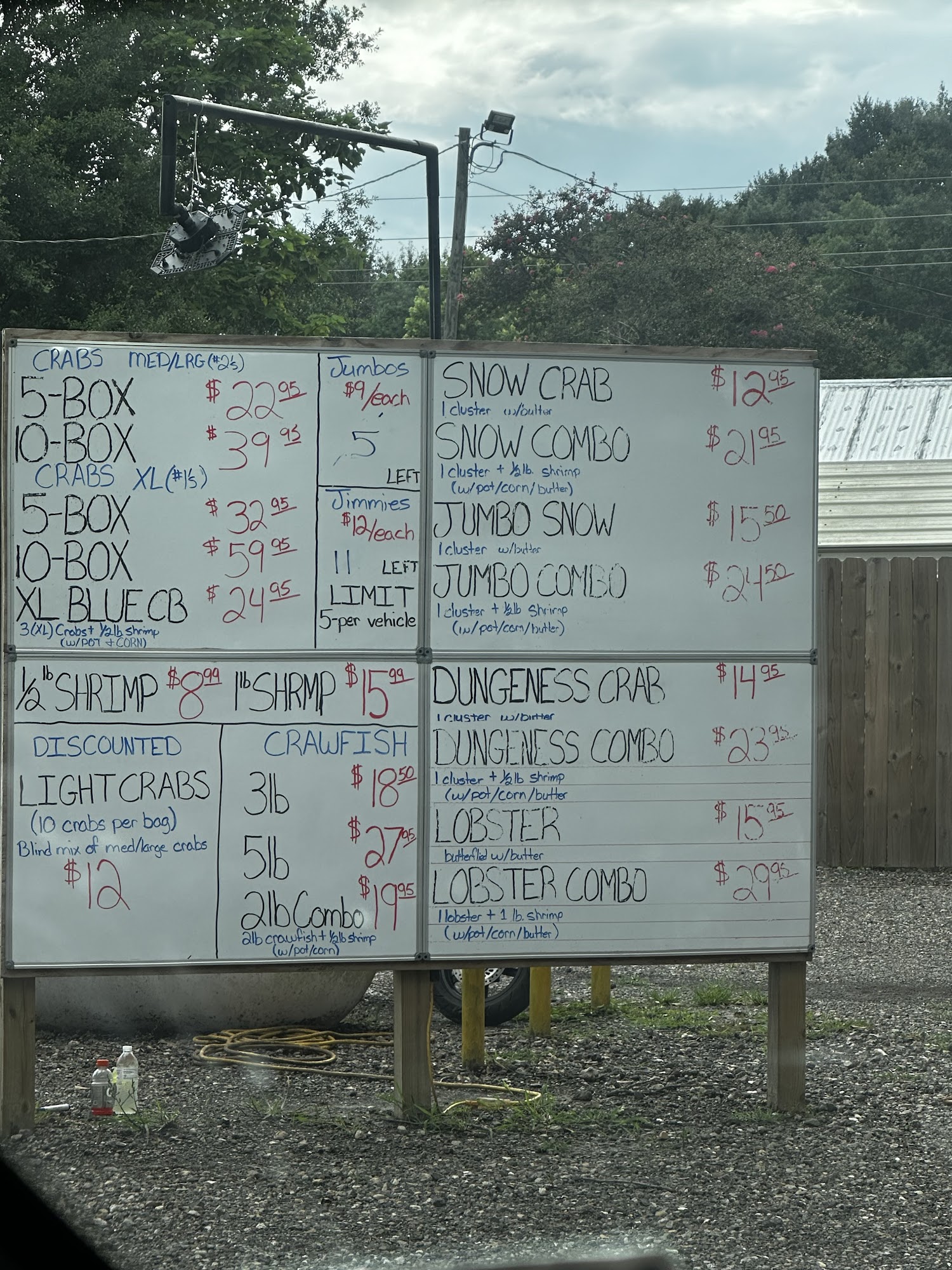 Crawfish Hole Menu