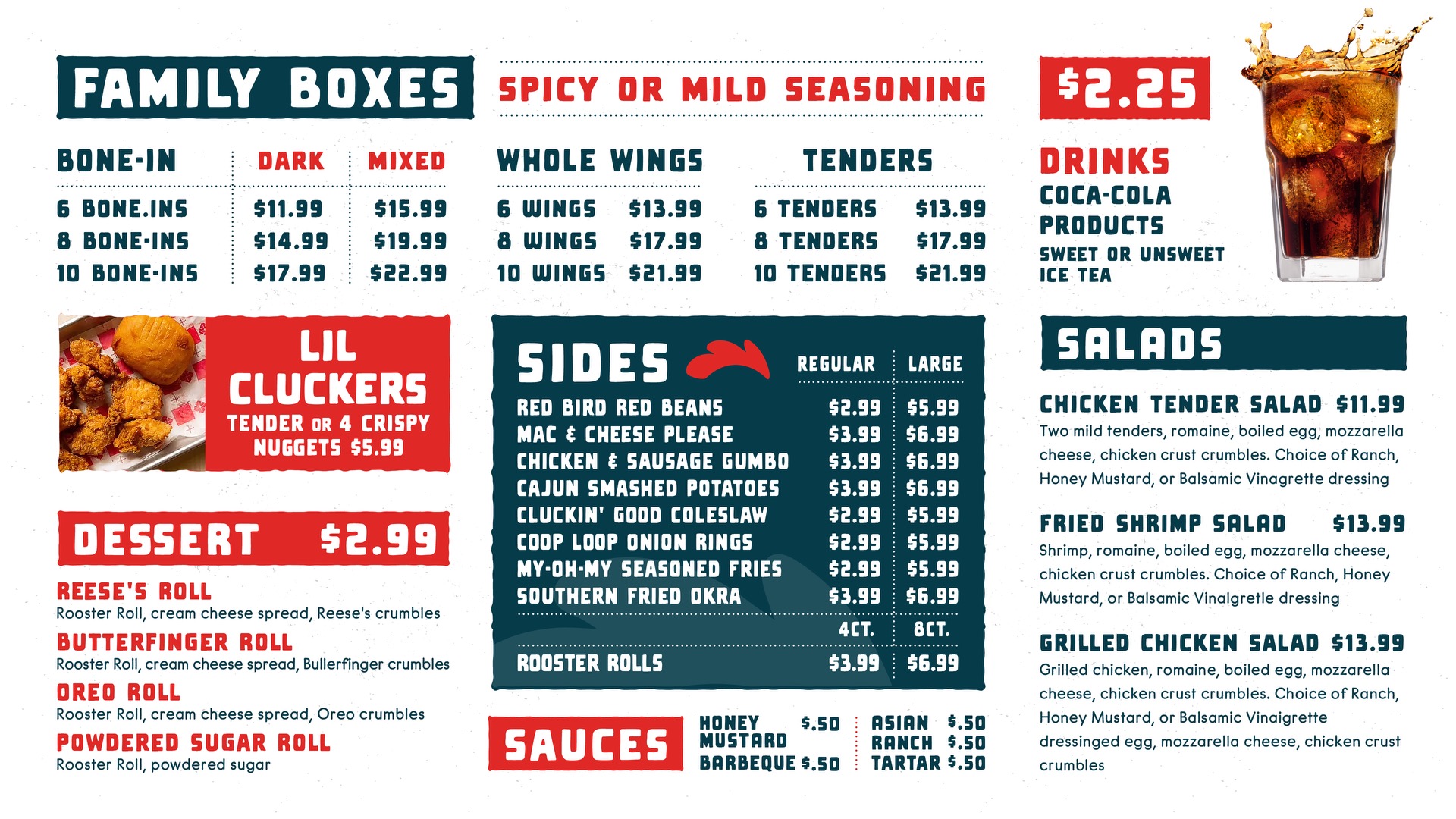 Redbird Fried Chicken Menu
