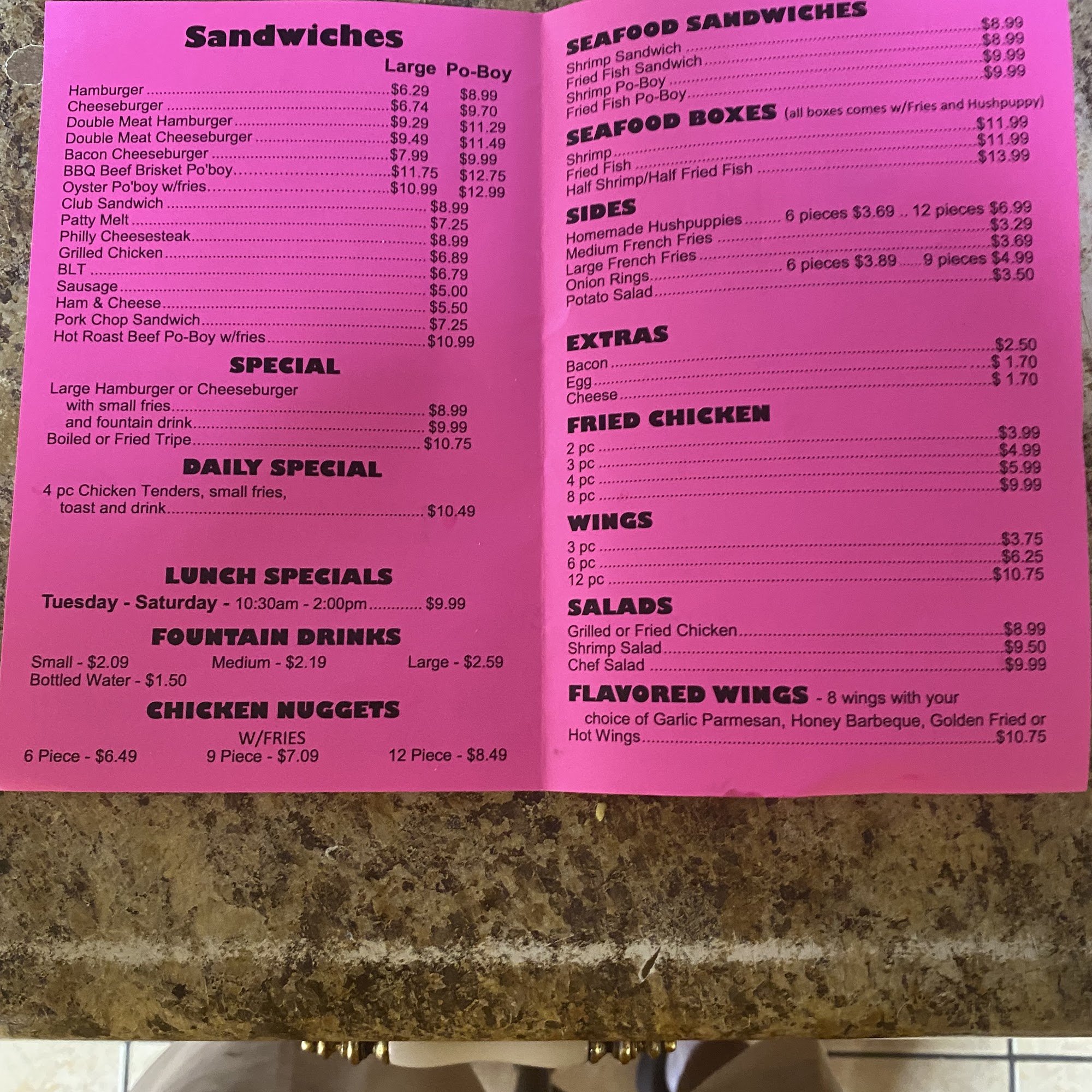Tee Pee's Grill & Catering Menu