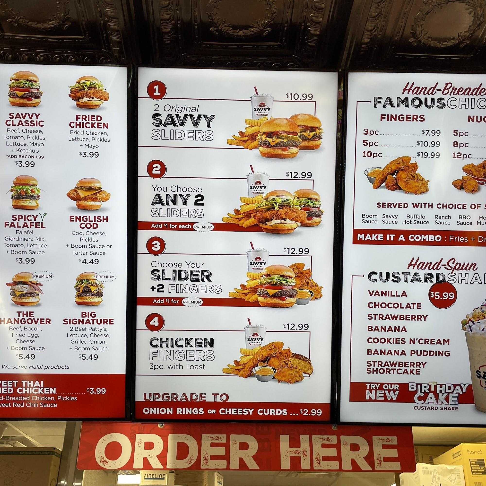 Savvy Sliders Menu