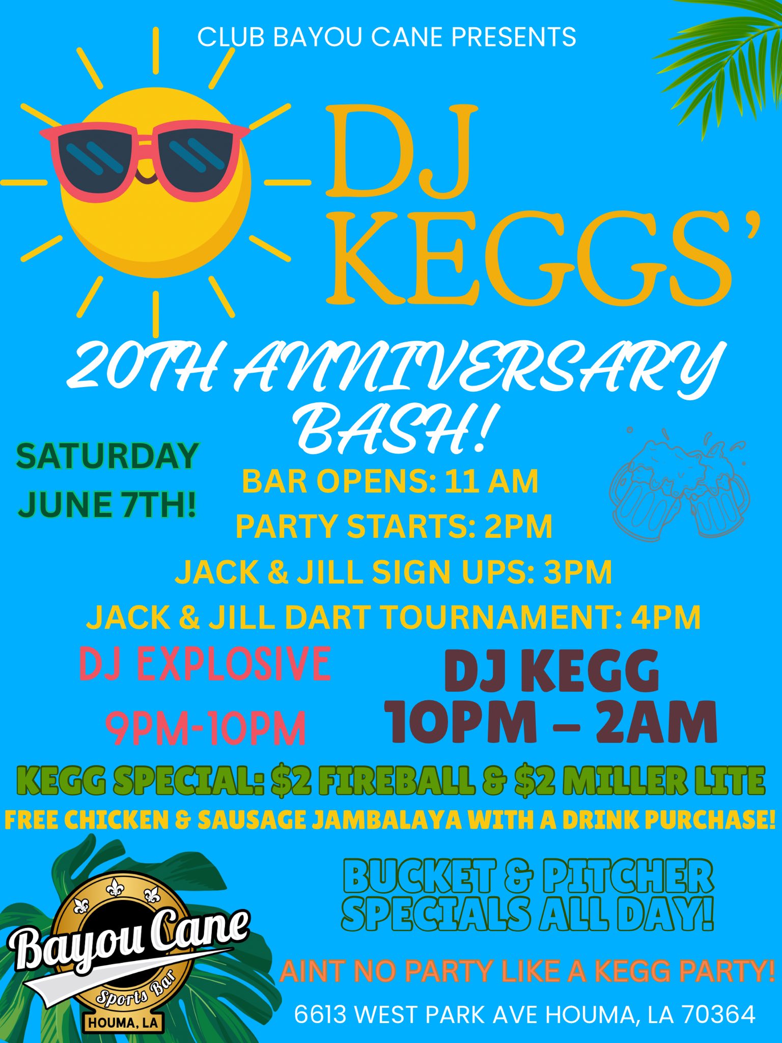 Bayou Cane Beer Parlor Menu