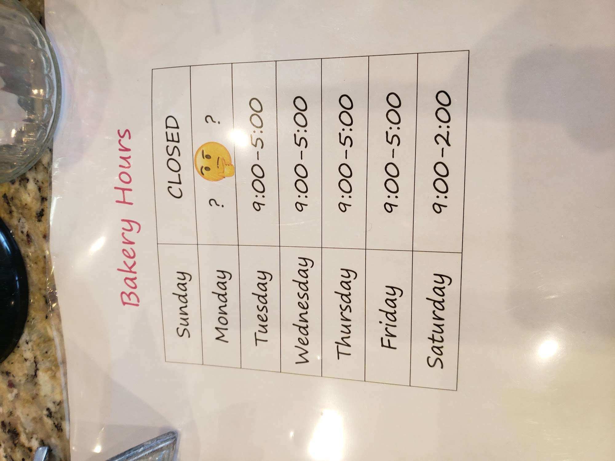 Chez Cake Bakery Menu