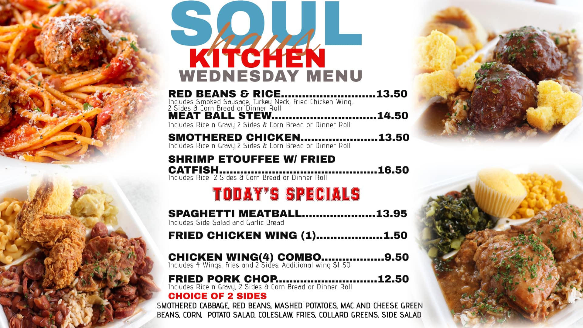 The Cajun Bistro Menu