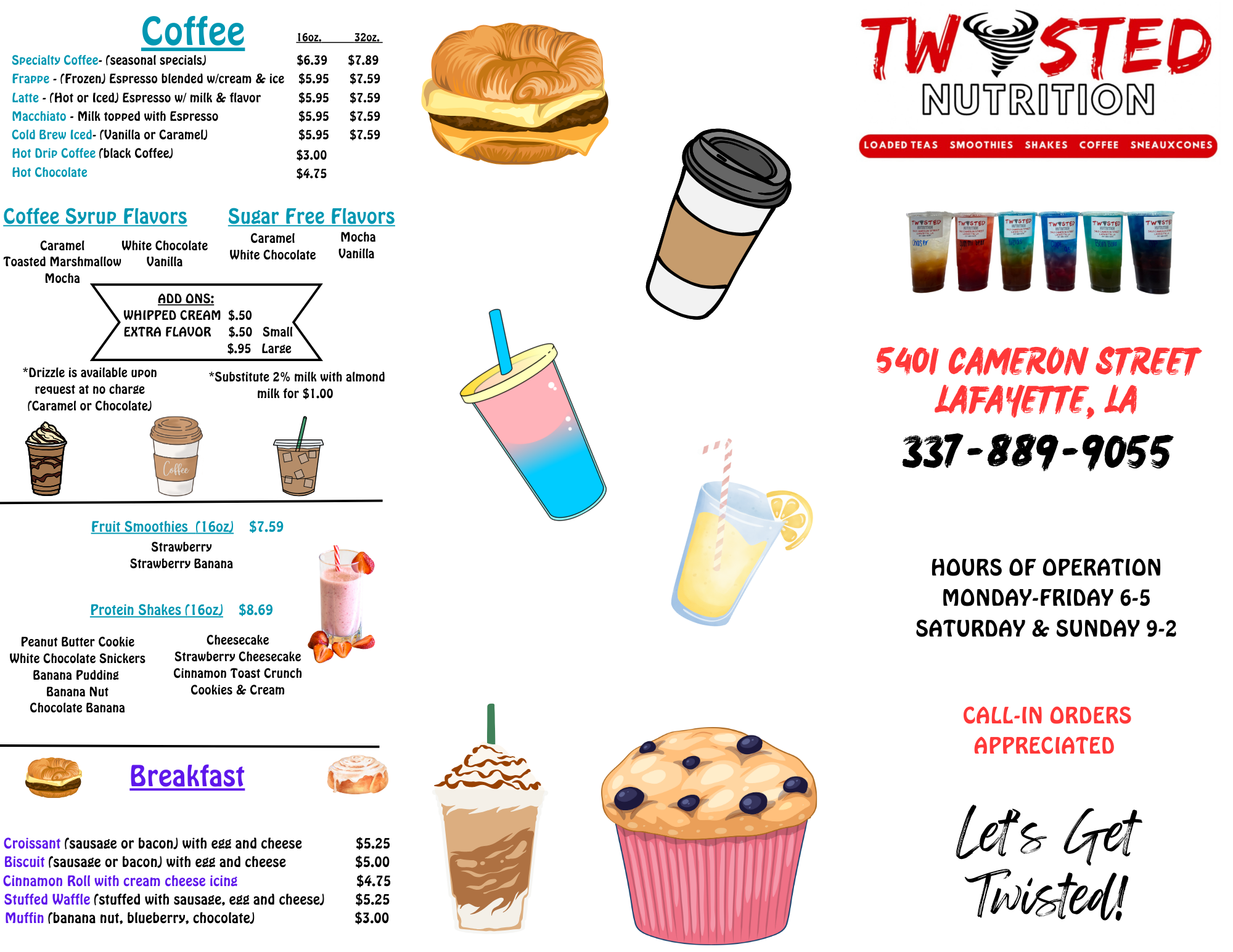 Twisted Nutrition LLC Menu