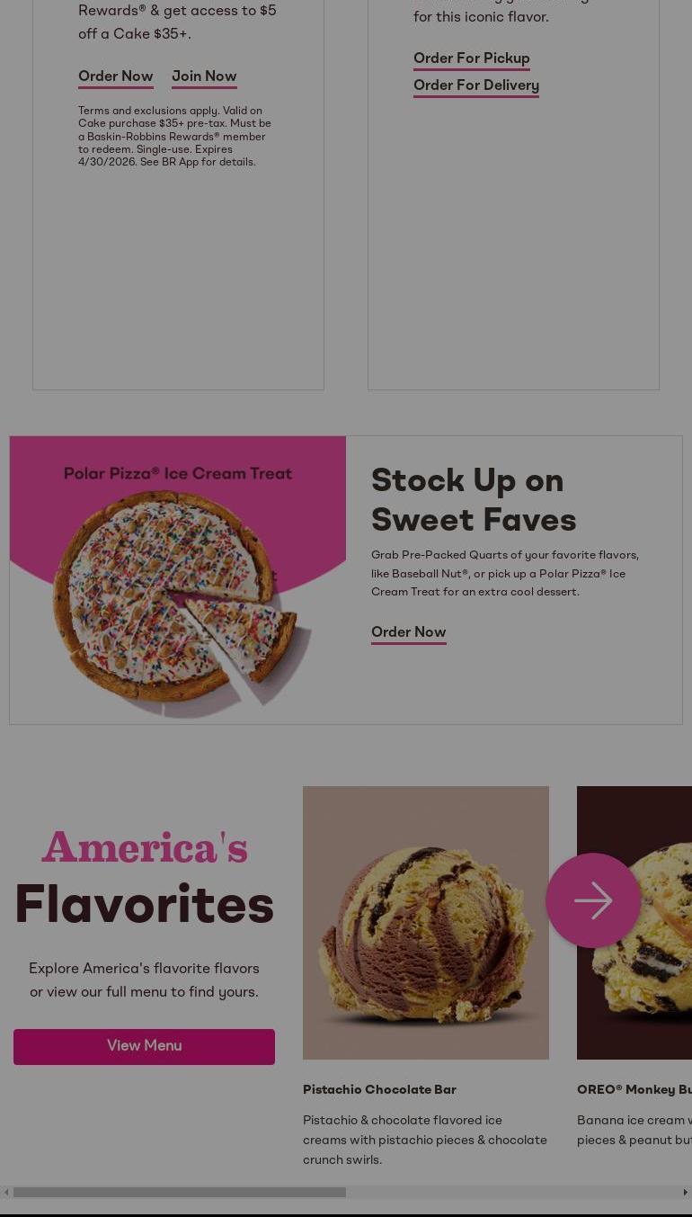 Baskin-Robbins Menu