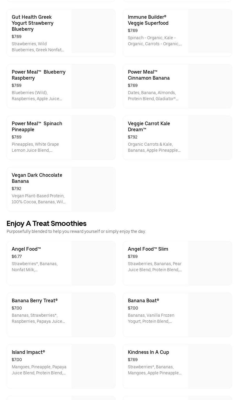 Banana Smoothies & Smoothies Menu