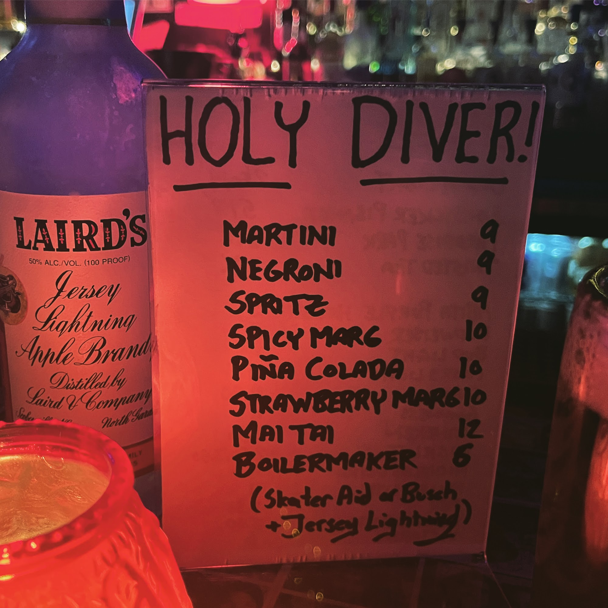 Holy Diver Menu