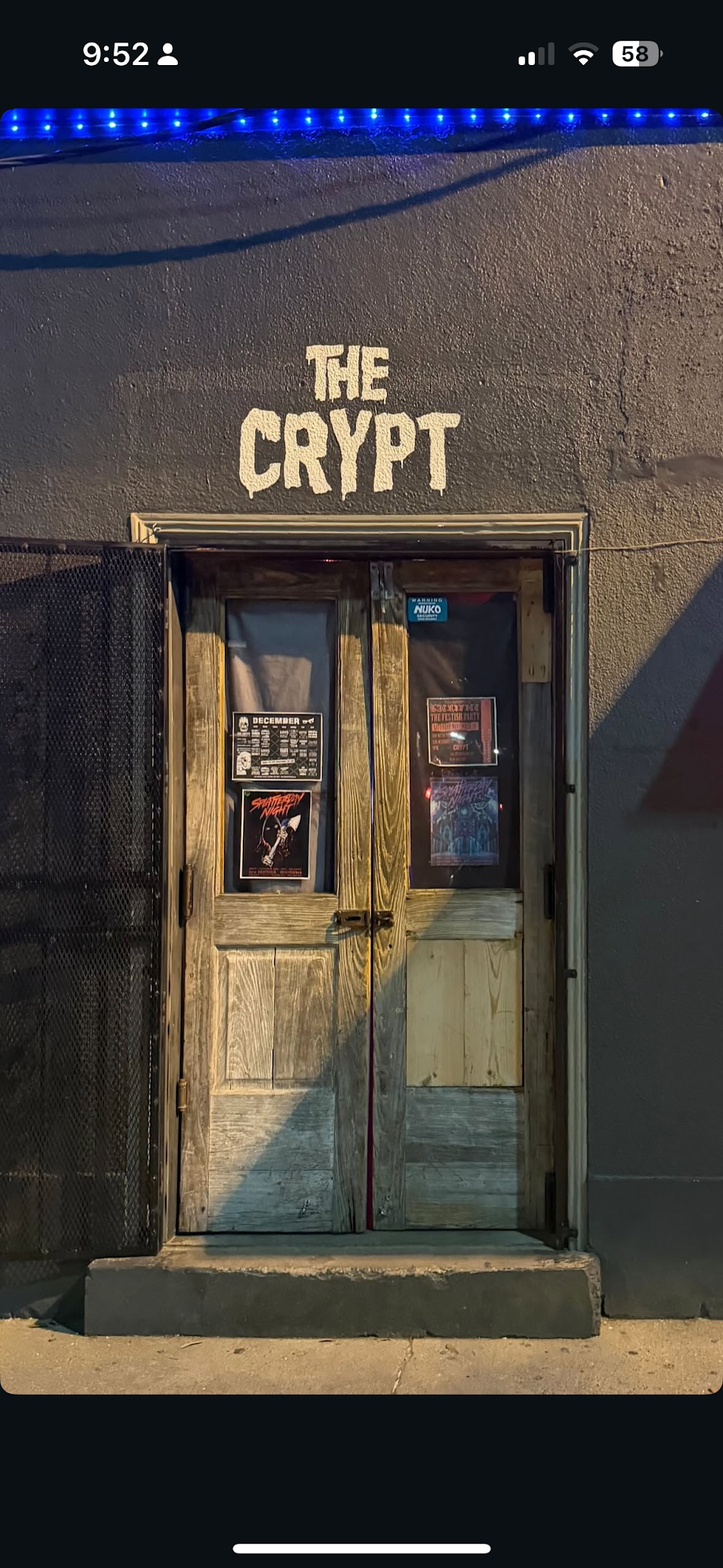 The Crypt Menu