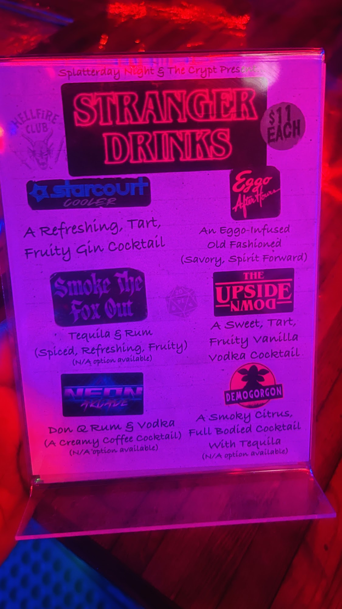 The Crypt Menu