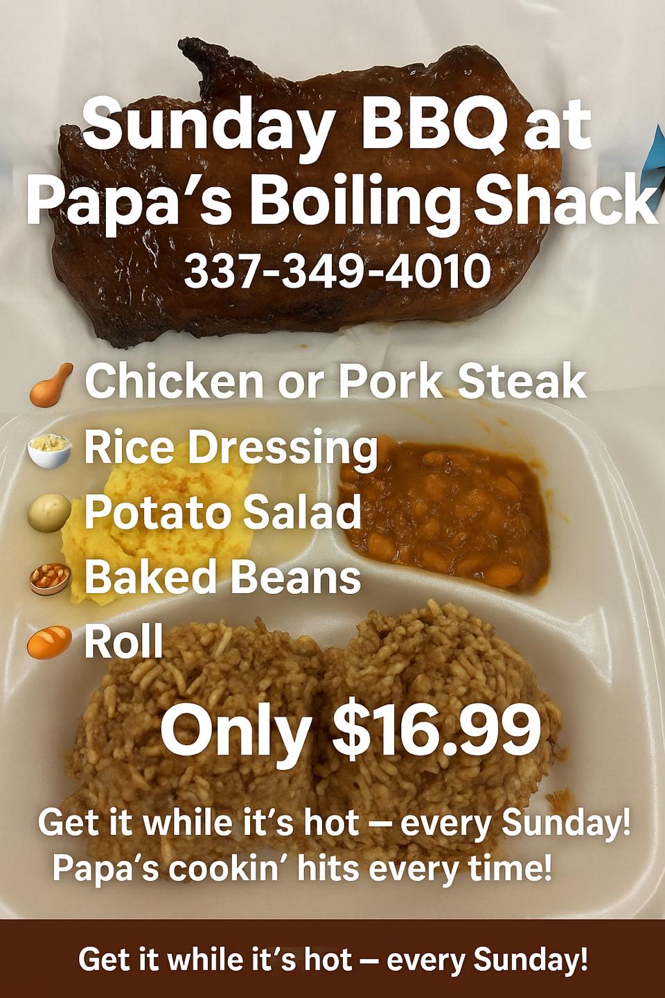 Papa’s Boiling Shack Menu