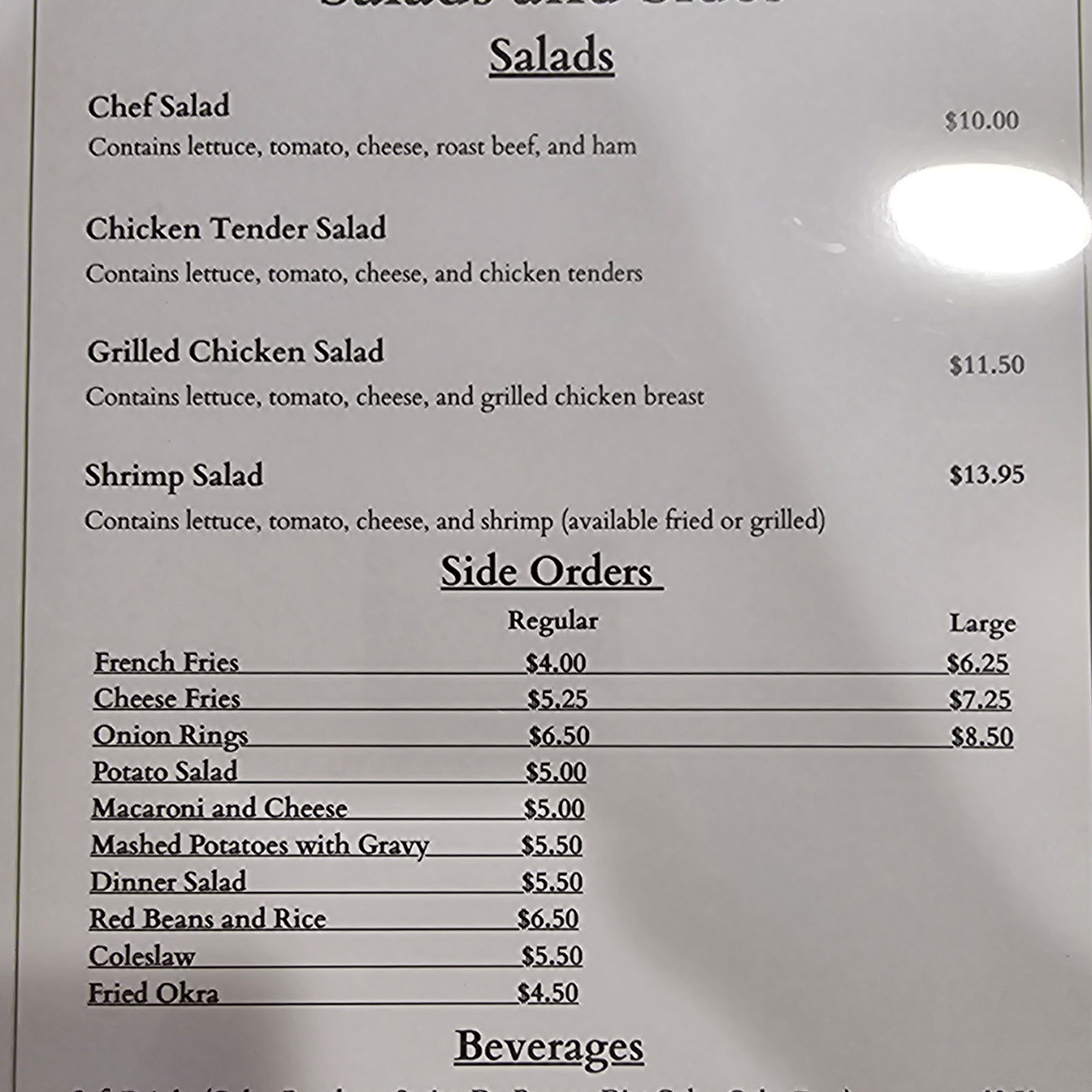 Alice's Menu