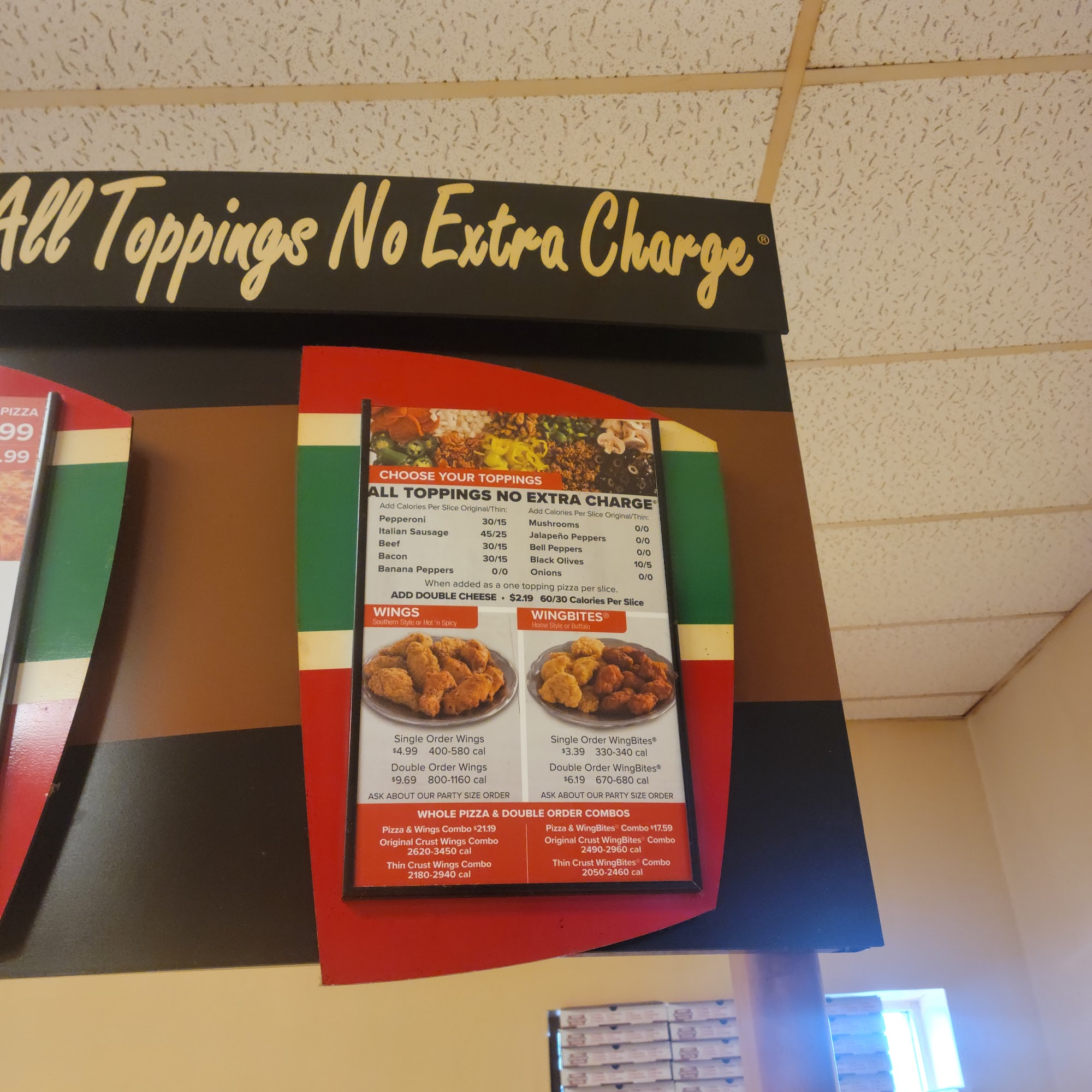 Hunt Brothers Pizza Menu