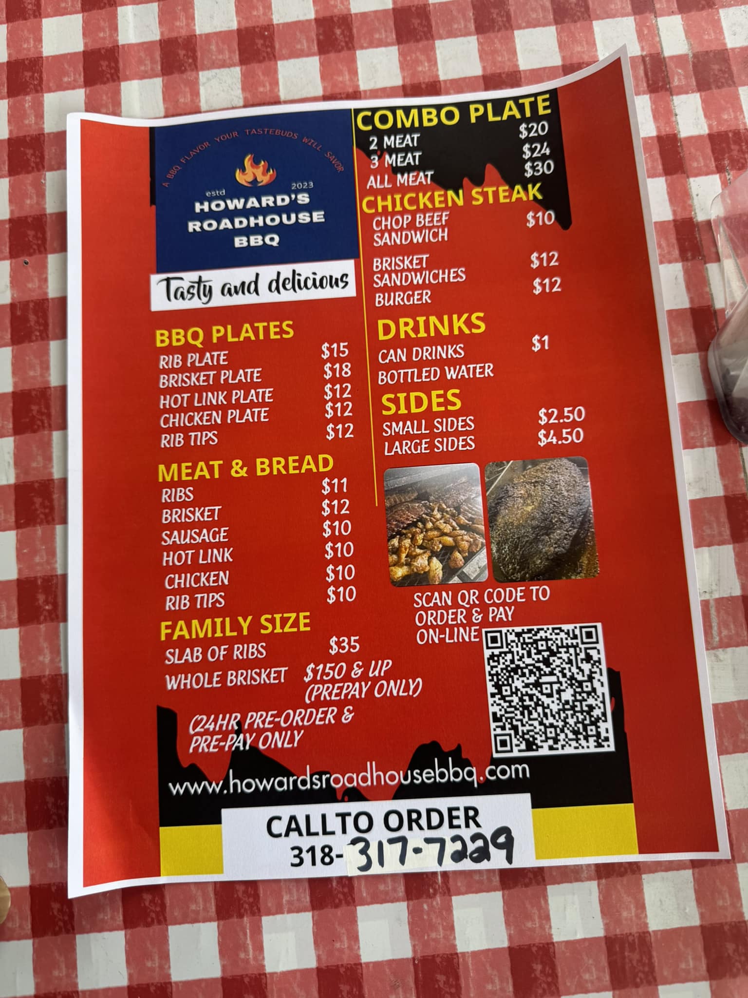 Howard's Roadhouse BBQ Menu