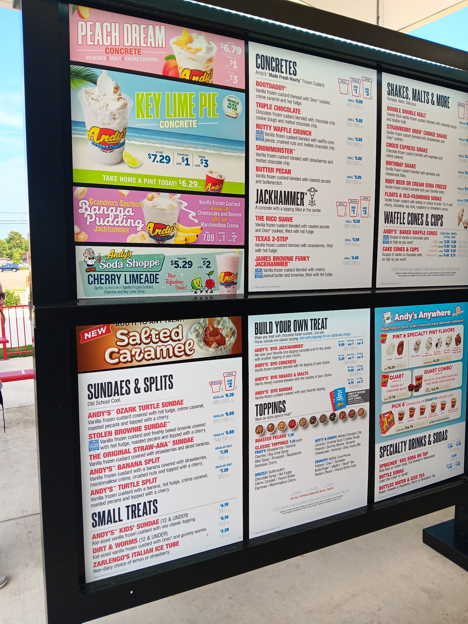 Andy's Frozen Custard Menu