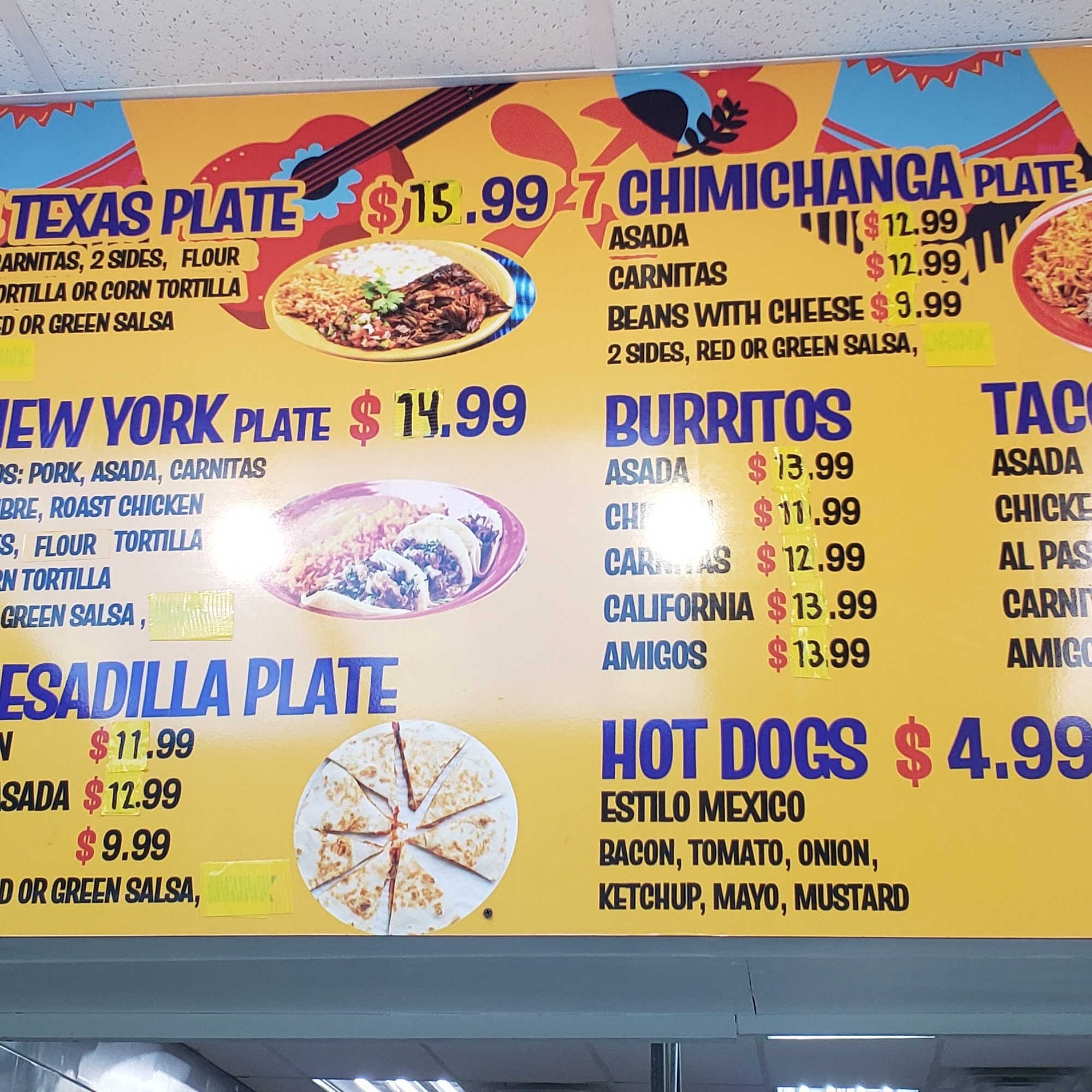 Amigos 70th Street Menu