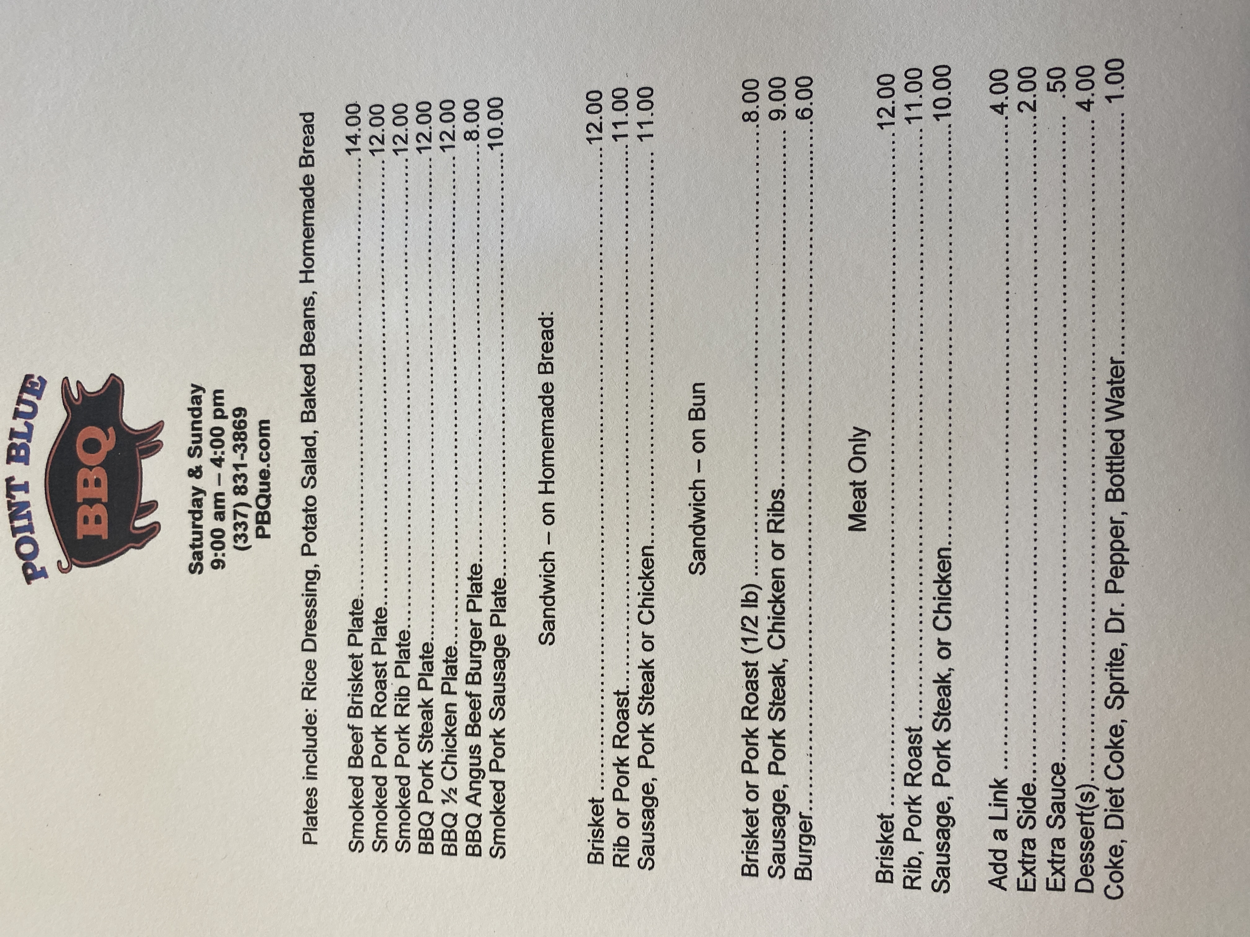 Point Blue BBQ 3579 S Chataignier Rd, Ville Platte, LA 70586