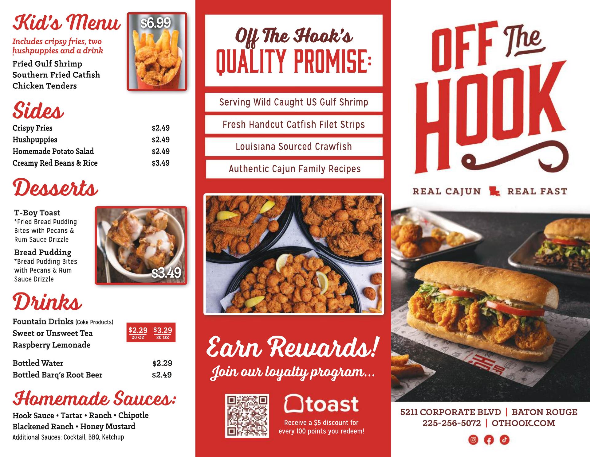 Off The Hook Menu