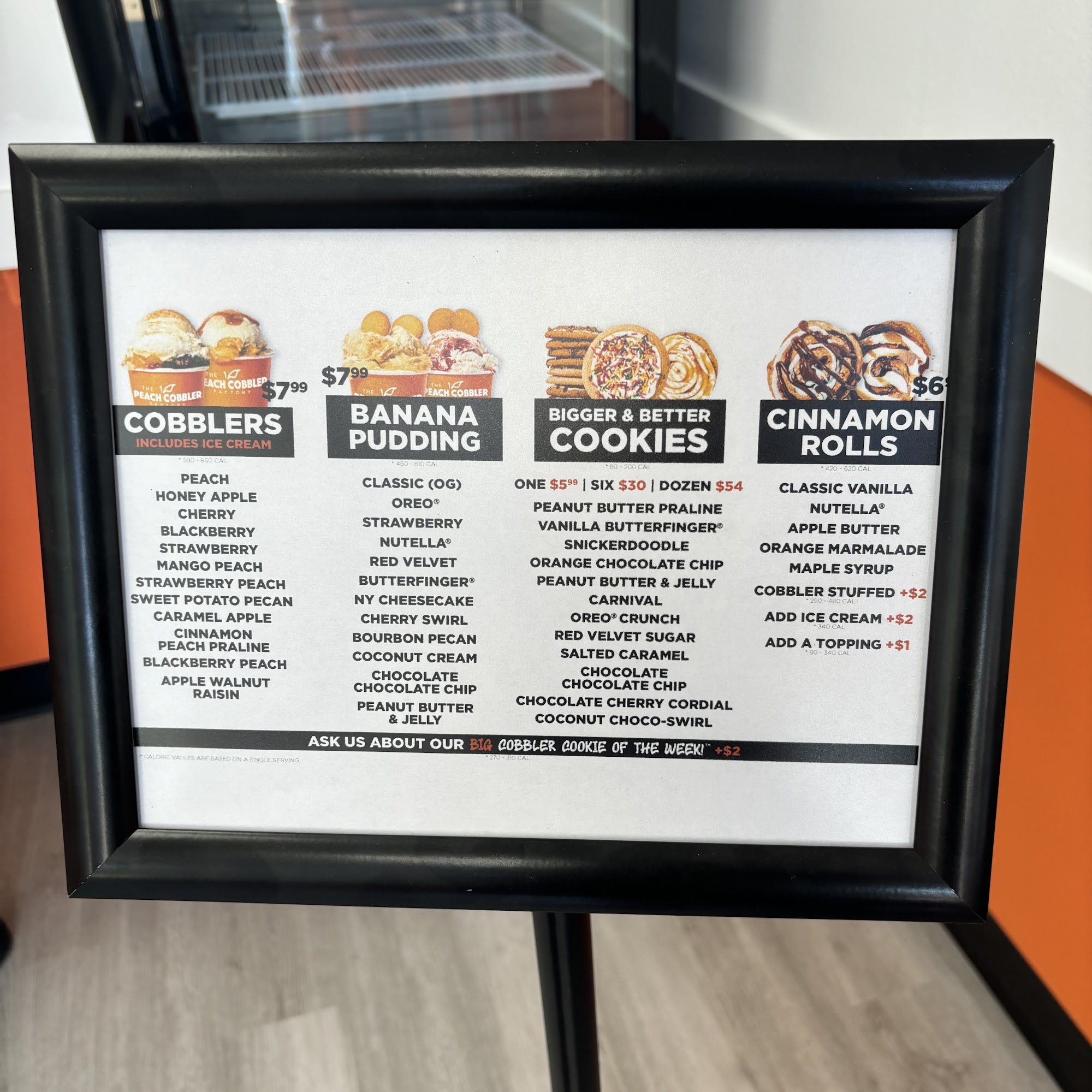 The Peach Cobbler Factory Menu