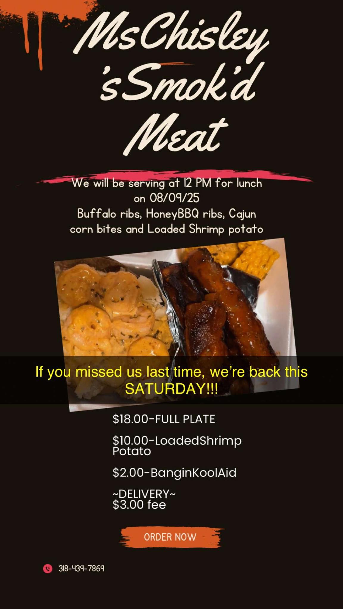 Ms. Chisley’s Smok’d Meat Menu