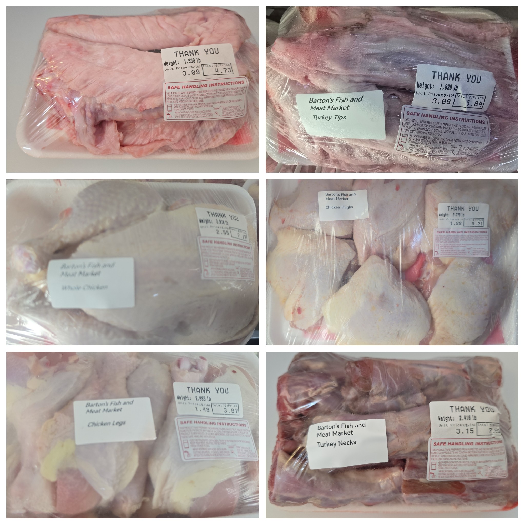 Barton's Fish Market Menu