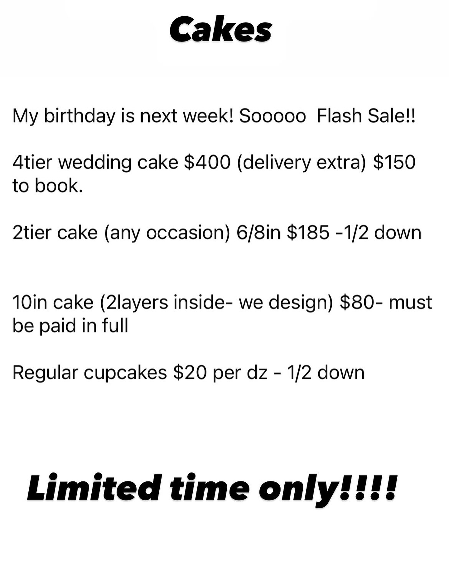 Surreal Creations Menu