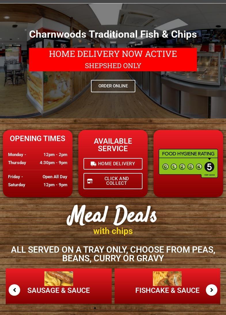 Charnwood Fish Bar Menu