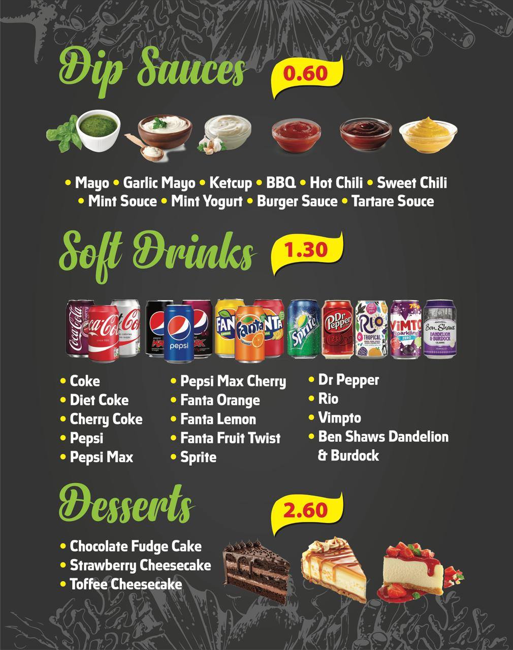 Regent fish bar Menu