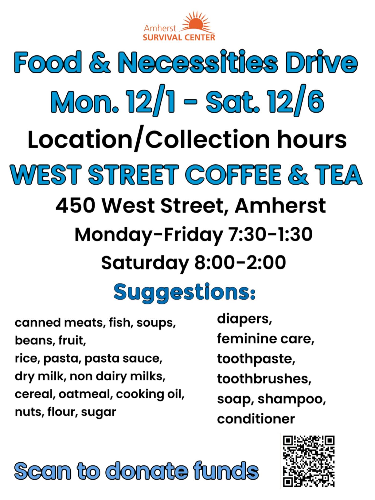 West Street Coffee and Tea Menu