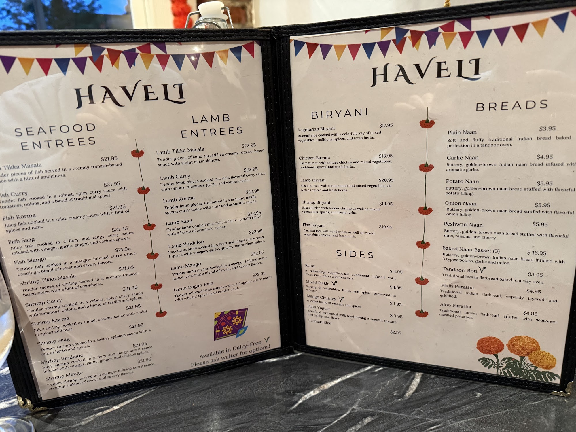 Haveli Indian Cuisine Menu